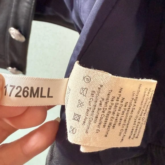 L’AGENCE Jayde Collarless Leather Jacket Midnight Sz 4 - Picture 12 of 13